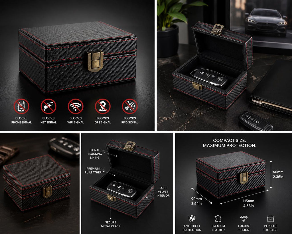 Luxury Signal Blocking Key Box | Carbon Fibre Faraday Vault