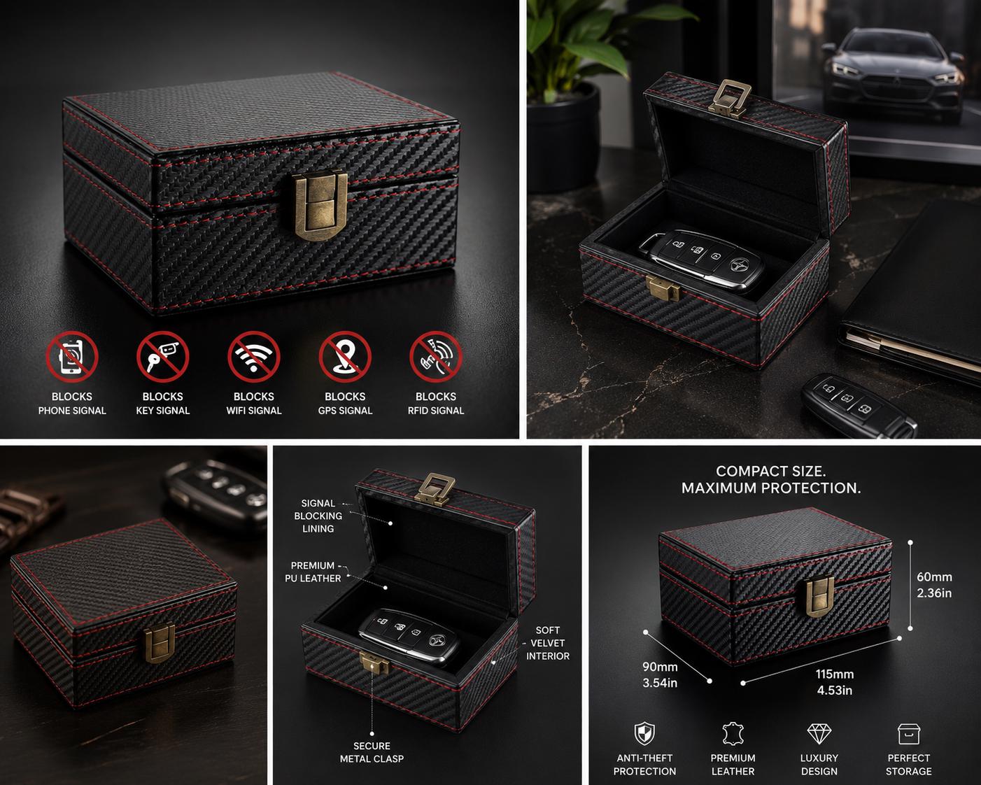 Luxury Signal Blocking Key Box | Carbon Fibre Faraday Vault