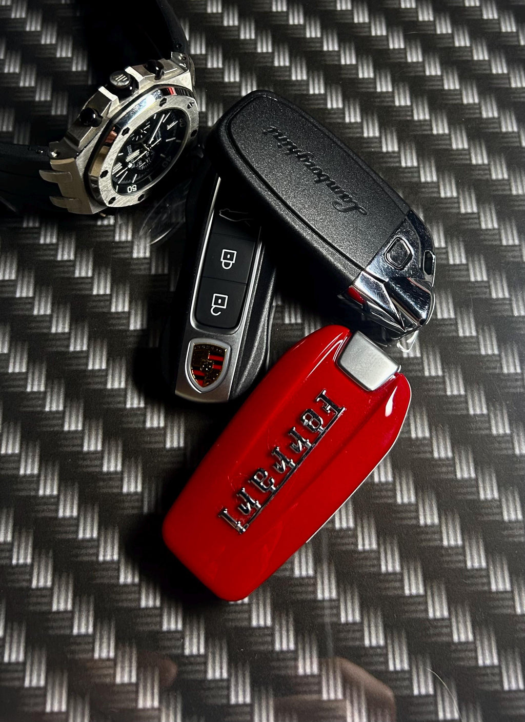 Holy Trinity Luxury Key Set — Ferrari, Lamborghini & Porsche Collector Keys | Prestige Display